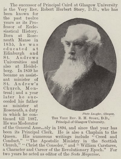 The Very Reverend R H Story, DD, Principal of Glasgow University by English Photographer