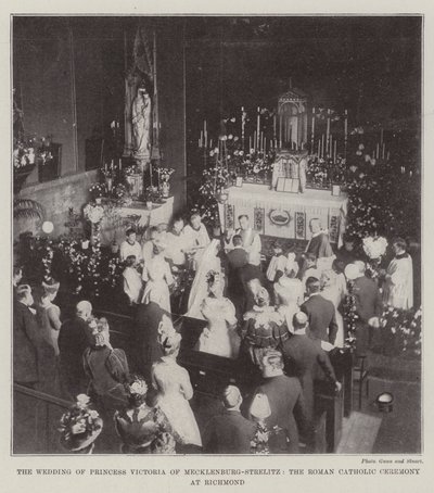 The Wedding of Princess Victoria of Mecklenburg-Strelitz, the Roman Catholic Ceremony at Richmond by English Photographer