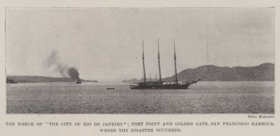 The Wreck of The City of Rio de Janeiro, Fort Point and Golden Gate, San Francisco Harbour, where the Disaster occurred by English Photographer