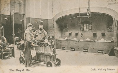 The gold melting house of the Royal Mint, London by English Photographer