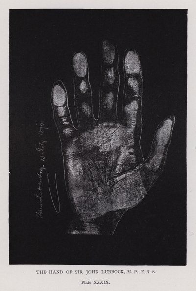 The hand of Sir John Lubbock by English Photographer