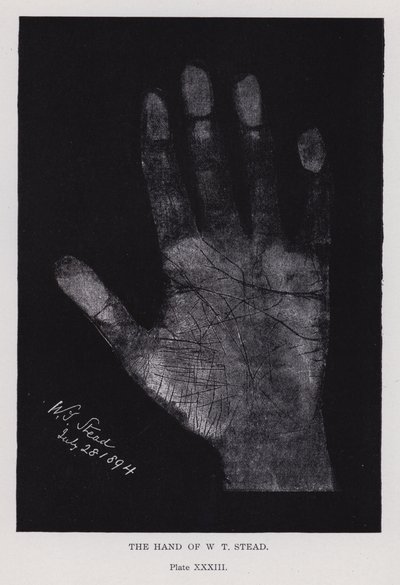 The hand of W T Stead by English Photographer