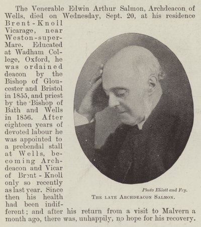 The late Archdeacon Salmon by English Photographer