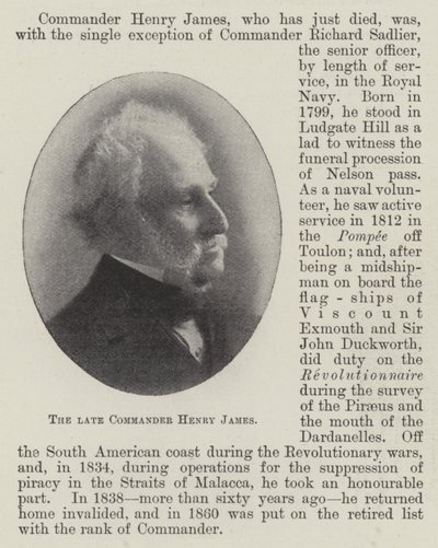 The Late Commander Henry James by English Photographer