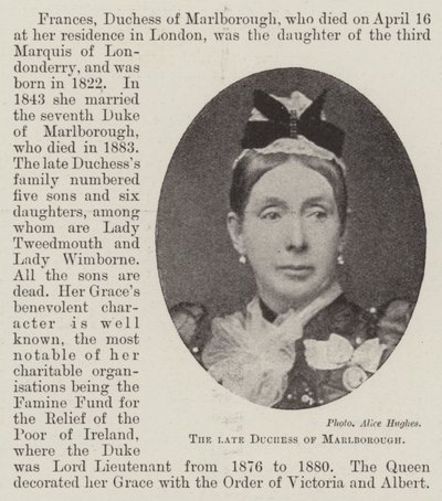 The late Duchess of Marlborough by English Photographer