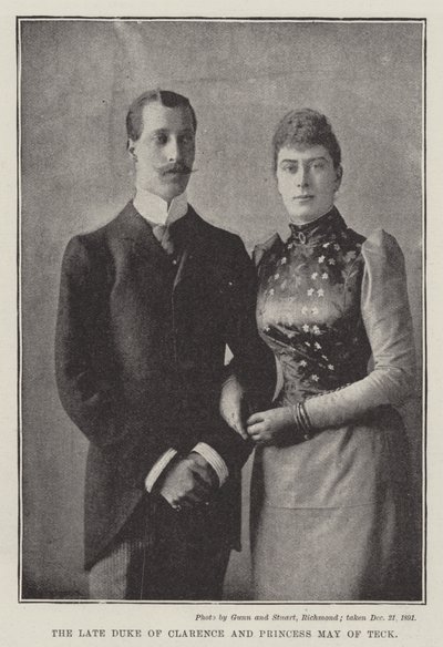 The Late Duke of Clarence and Princess May of Teck by English Photographer