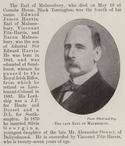 The Late Earl of Malmesbury by English Photographer