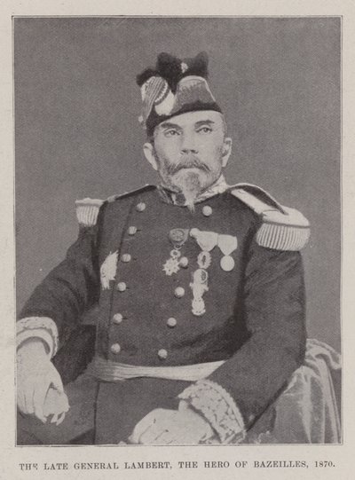 The late General Lambert, the Hero of Bazeilles, 1870 by English Photographer