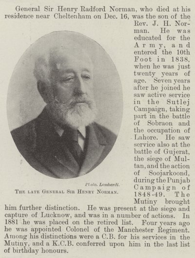 General Sir Henry Norman by English Photographer