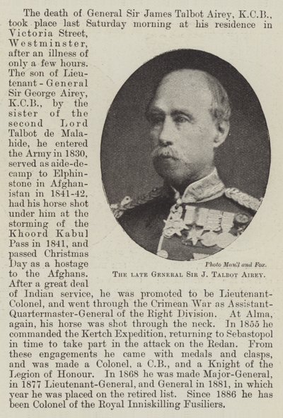 The Late General Sir J Talbot Airey by English Photographer