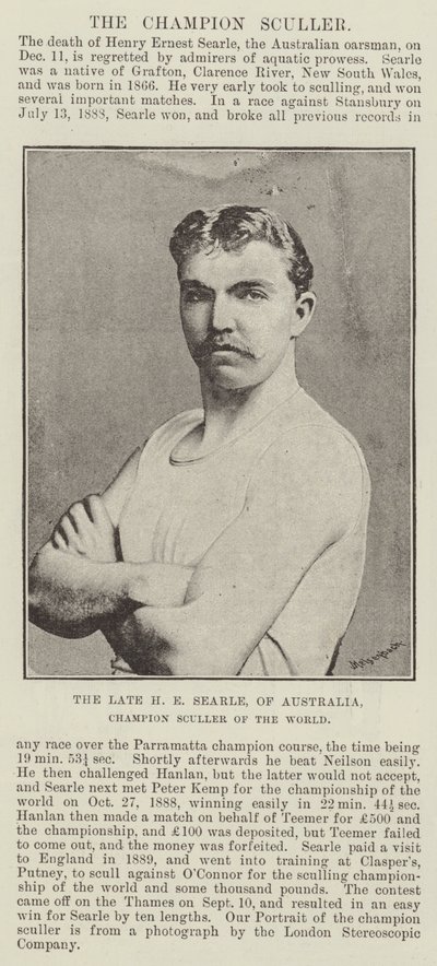 The Late H E Searle, of Australia, Champion Sculler of the World by English Photographer