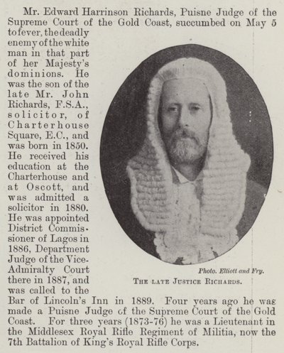 The Late Justice Richards by English Photographer
