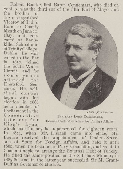 The late Lord Connemara, Former Under-Secretary for Foreign Affairs by English Photographer
