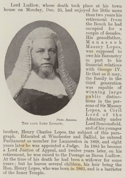 The Late Lord Ludlow by English Photographer