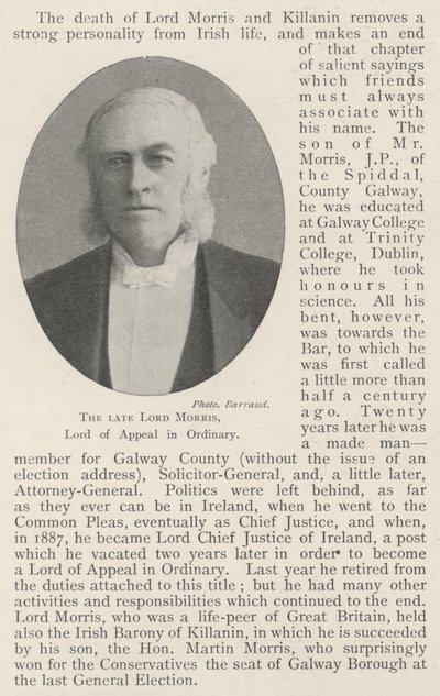 The Late Lord Morris, Lord of Appeal in Ordinary by English Photographer