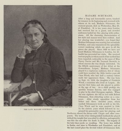 The late Madame Schumann by English Photographer