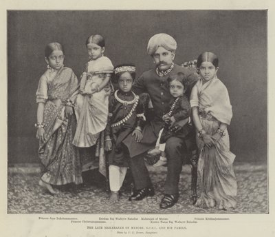 The late Maharajah of Mysore, GCSI, and his Family by English Photographer