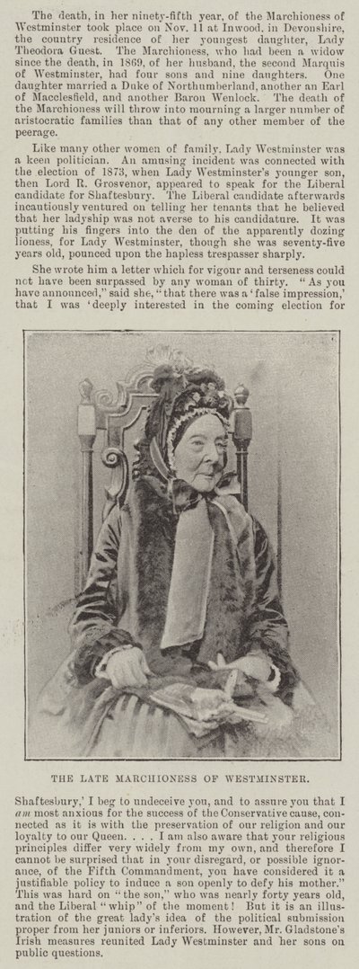 The late Marchioness of Westminster by English Photographer