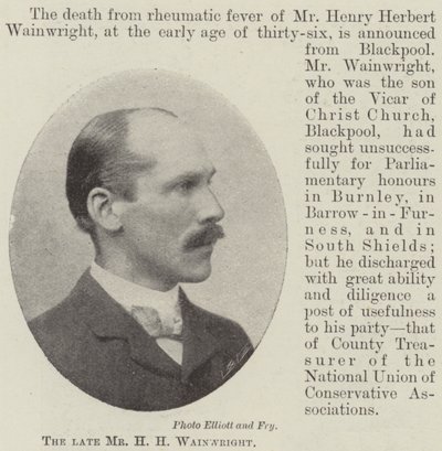 The Late Mr. H. H. Wainwright by English Photographer