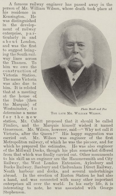 The late Mr William Wilson by English Photographer