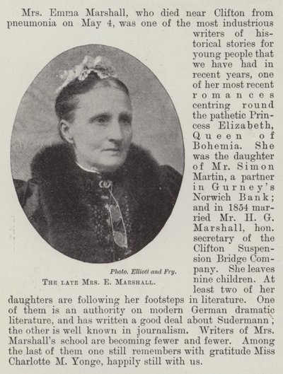 The late Mrs E Marshall by English Photographer