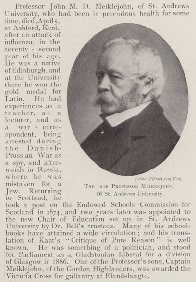 The Late Professor Meiklejohn, of St Andrews University by English Photographer