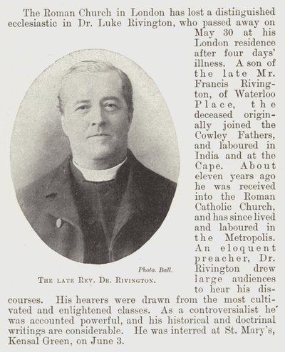 The Late Reverend Dr. Rivington by English Photographer