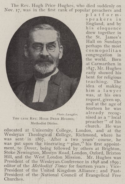 The Late Reverend Hugh Price Hughes, Methodist Divine by English Photographer