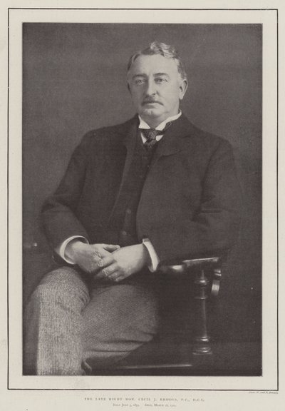 The late Right Honourable Cecil J Rhodes, PC, DCL by English Photographer