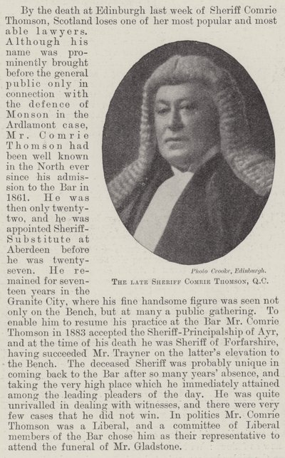 The Late Sheriff Comrie Thomson, QC by English Photographer