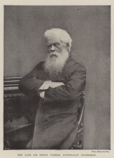 The late Sir Henry Parkes, Australian Statesman by English Photographer