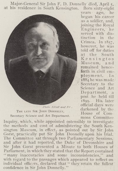 The Late Sir John Donnelly, Secretary Science and Art Department by English Photographer