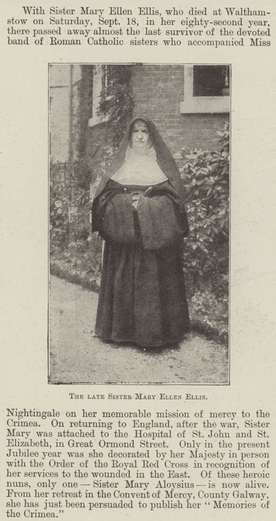 The Late Sister Mary Ellen Ellis by English Photographer
