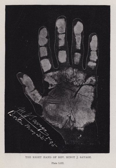 The right hand of Rev Minot J Savage by English Photographer