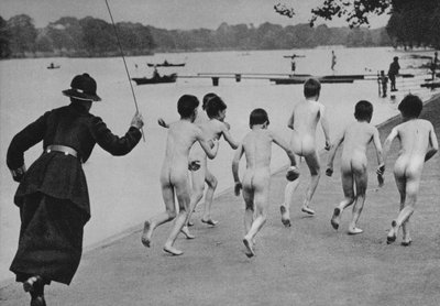 The Ungentle Shepherdess, A Scene at the Edge of the Serpentine in Hyde Park, London by English Photographer