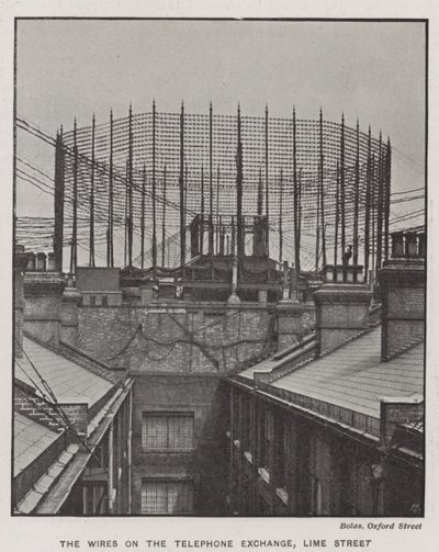 The wires of the telephone exchange, Lime Street by English Photographer