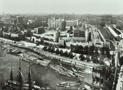 Tower of London: from Tower Bridge, 1890 by English Photographer