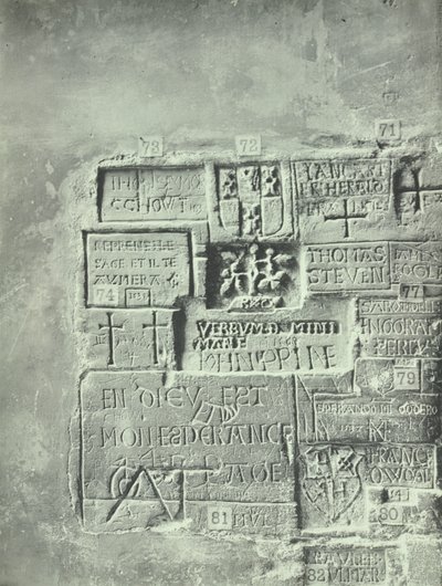 Tower of London: inscriptions in Beauchamp Tower, 1899 by English Photographer