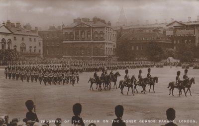 Trooping of the colour on the Horse Guards Parade, London by English Photographer
