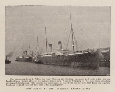 Two Liners at the Liverpool Landing-Stage by English Photographer