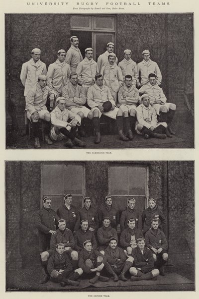University Rugby Football Teams by English Photographer
