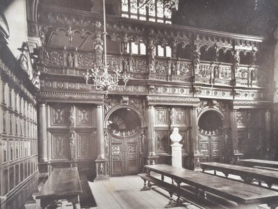 View of Middle Temple Hall Interior, London, 1885 by English Photographer