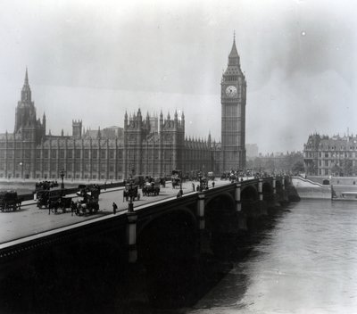 View of Westminster Bridge and the Houses of Parliament by English Photographer