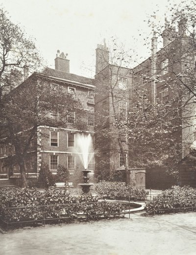 View of Water Fountain at Middle Temple Fountain Court, London, 1884 by English Photographer