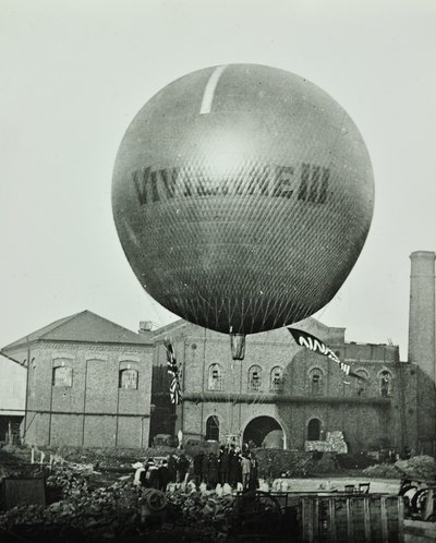 Vivienne III Balloon in Front of the Wandsworth Gas Company, 1898 by English Photographer