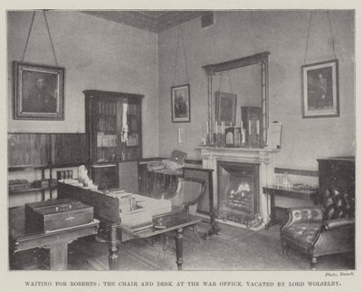 Waiting for Roberts, the Chair and Desk at the War Office, Vacated by Lord Wolseley by English Photographer