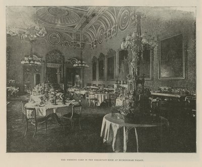 Wedding Cake in the Breakfast Room at Buckingham Palace by English Photographer