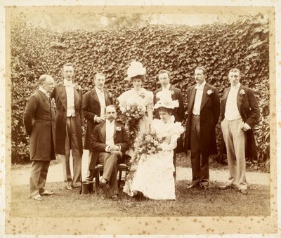 Wedding portrait of Francis Edward Younghusband and Helen Augusta Magniac, Datchet by English Photographer