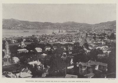 Wellington, New Zealand, where the Duke of Cornwall and York arrives on 18 June by English Photographer