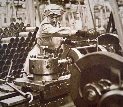 Woman Worker in a Munitions Factory in Britain During WWI by English Photographer